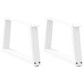 vidaXL Nogi do stolika kawowego w kształcie litery V 2 szt. Białe 50x(30-31,3) cm Stal