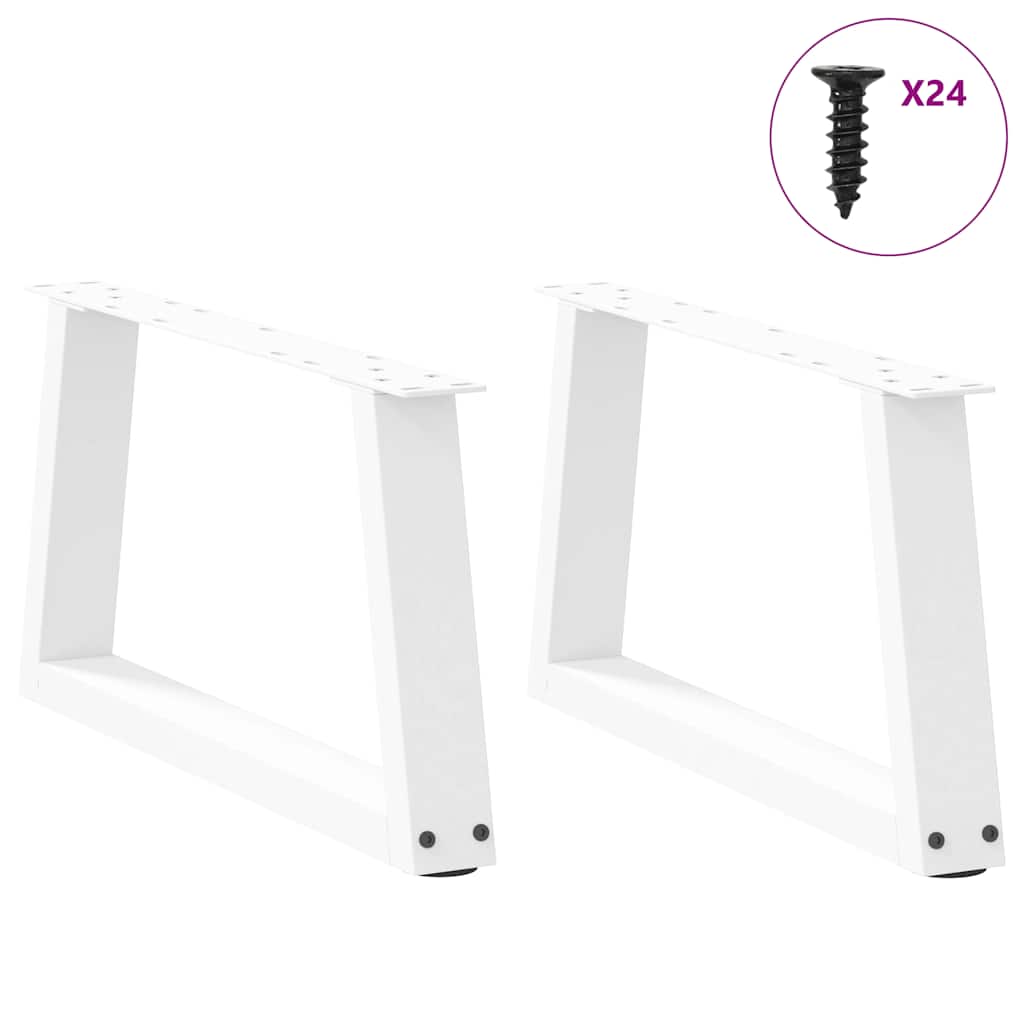 vidaXL Nogi do stolika kawowego w kształcie litery V 2 szt. Białe 60x(30-31,3) cm Stal