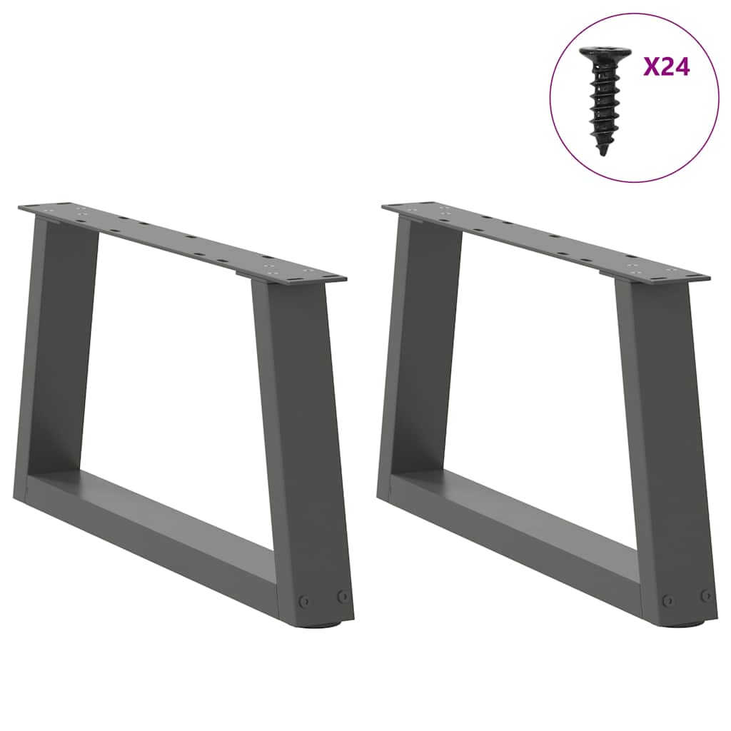 vidaXL Nogi do stolika kawowego w kształcie litery V 2 szt. Antracyt 60x(30-31,3) cm Stal