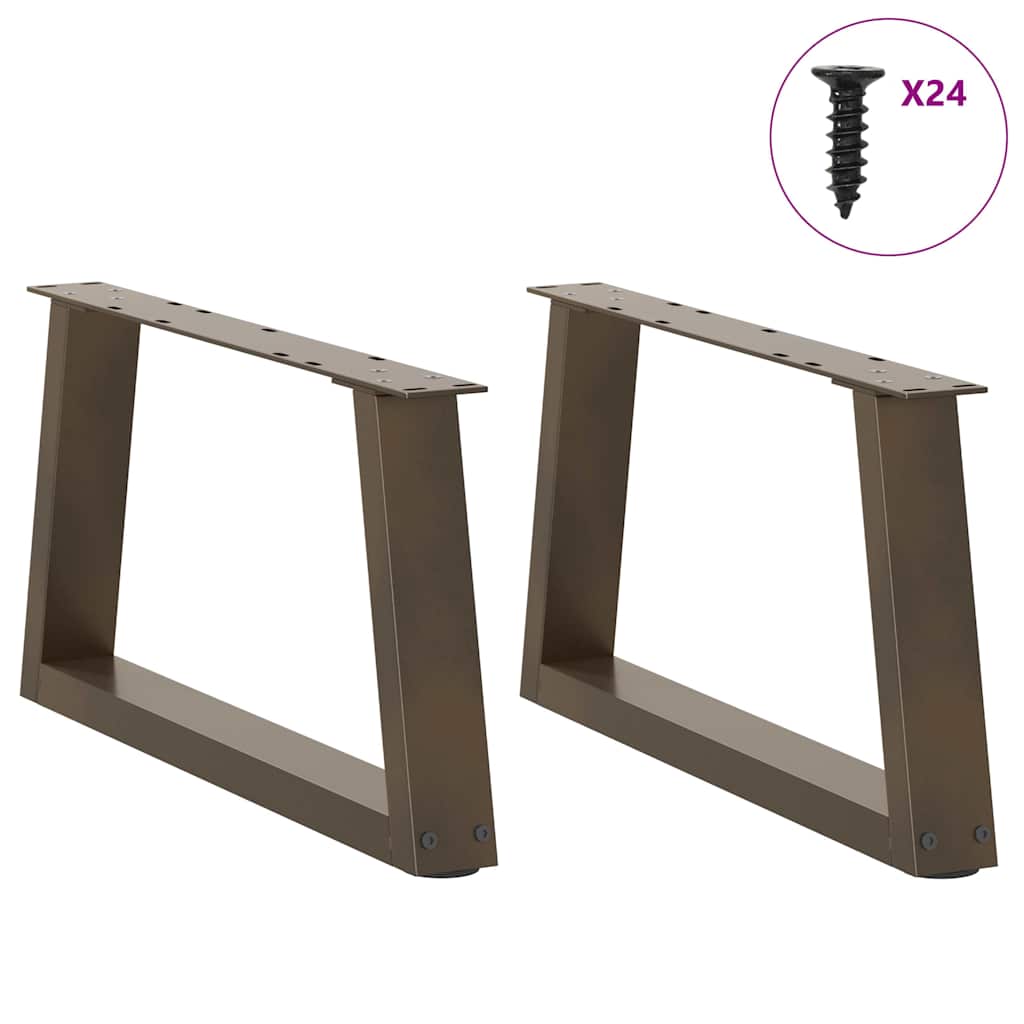 vidaXL Nogi do stolika kawowego w kształcie litery V 2 szt. Naturalna stal 60x(30-31,3) cm Stal
