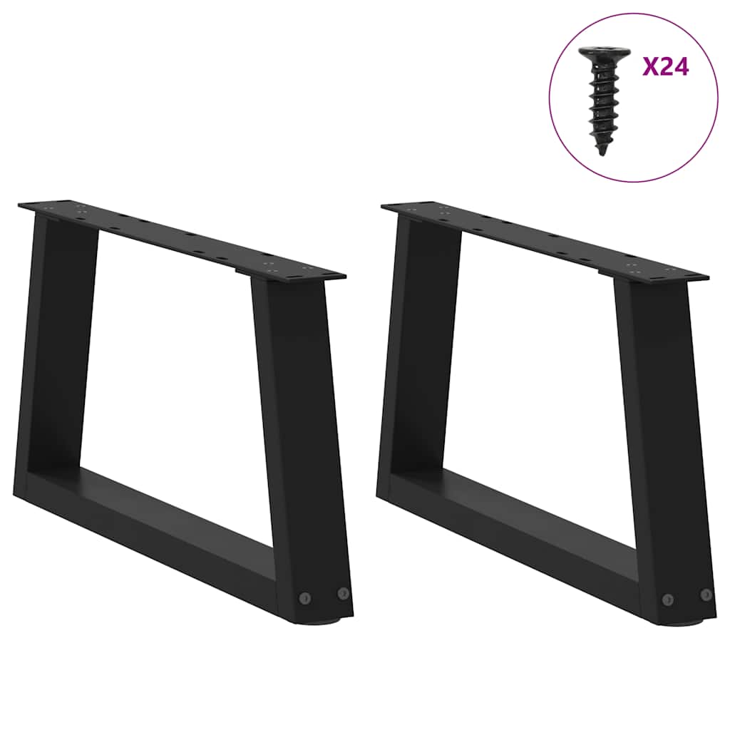 vidaXL Nogi do stolika kawowego w kształcie litery V 2 szt. Czarne 70x(30-31,3) cm Stalowe