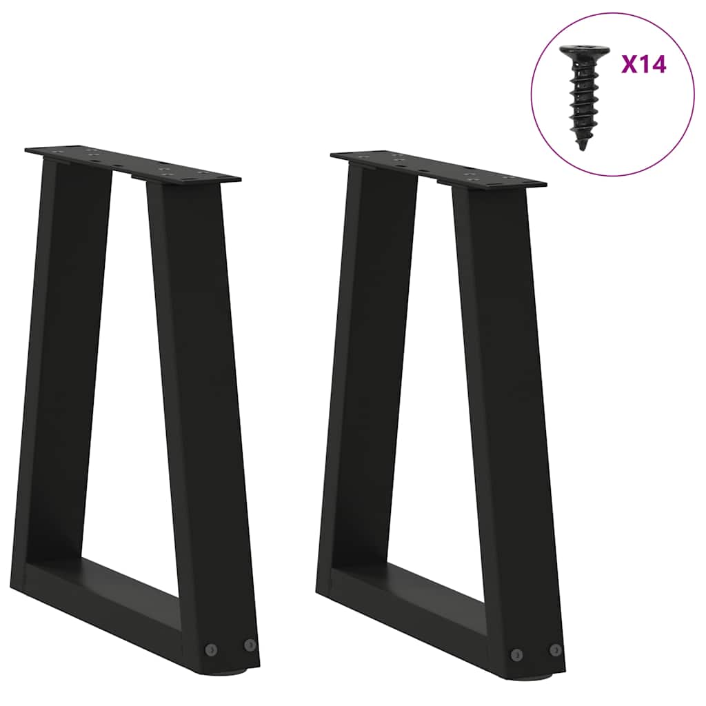 vidaXL Nogi do stolika kawowego w kształcie litery V 2 szt. Czarne 38x(42-43,3) cm Stalowe