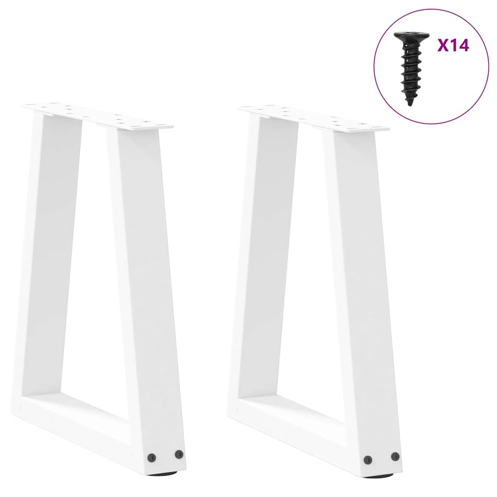 vidaXL Nogi do stolika kawowego w kształcie litery V 2 szt. Białe 38x(42-43,3) cm Stal