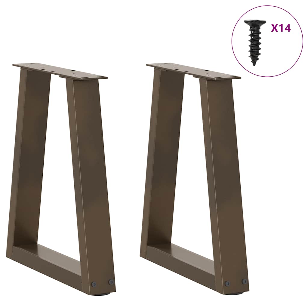 vidaXL Nogi do stolika kawowego w kształcie litery V 2 szt. Naturalna stal 38x(42-43,3) cm Stal