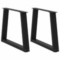 vidaXL Nogi do stolika kawowego w kształcie litery V 2 szt. Czarne 50x(42-43,3) cm Stal