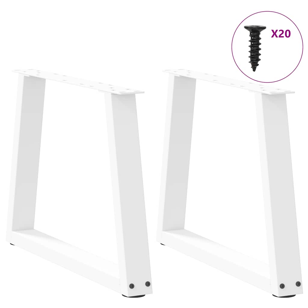 vidaXL Nogi do stolika kawowego w kształcie litery V 2 szt. Białe 50x(42-43,3) cm Stal