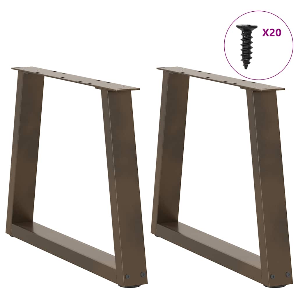 vidaXL Nogi do stolika kawowego w kształcie litery V 2 szt. Naturalna stal 50x(42-43,3) cm Stal