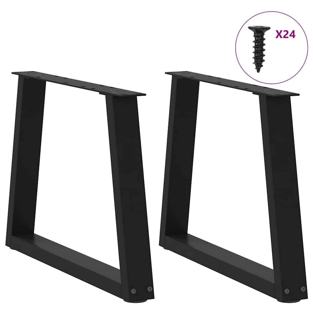 vidaXL Nogi do stolika kawowego w kształcie litery V 2 szt. Czarne 60x(42-43,3) cm Stal