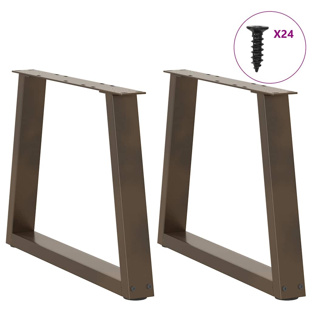 vidaXL Nogi do stolika kawowego w kształcie litery V 2 szt. Naturalna stal 60x(42-43,3) cm Stal