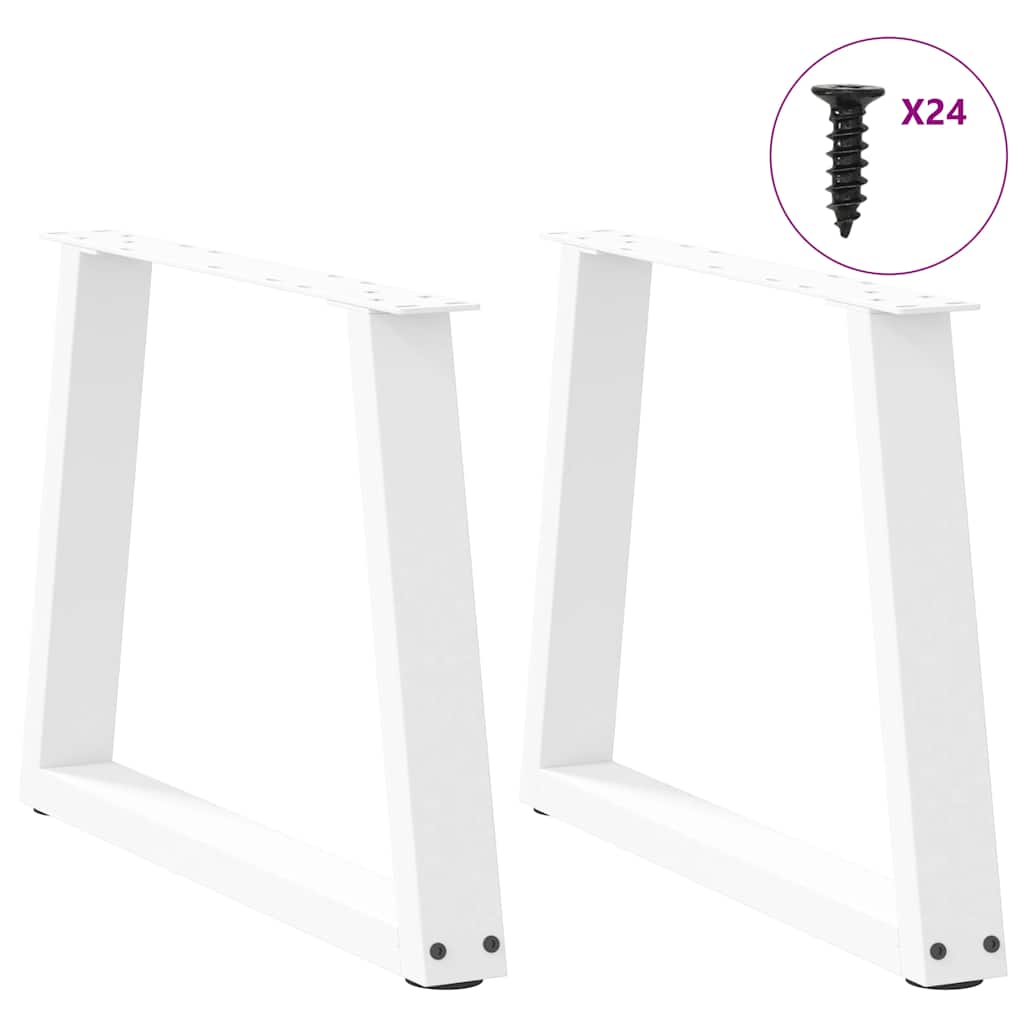 vidaXL Nogi do stolika kawowego w kształcie litery V 2 szt. Białe 70x(42-43,3) cm Stal