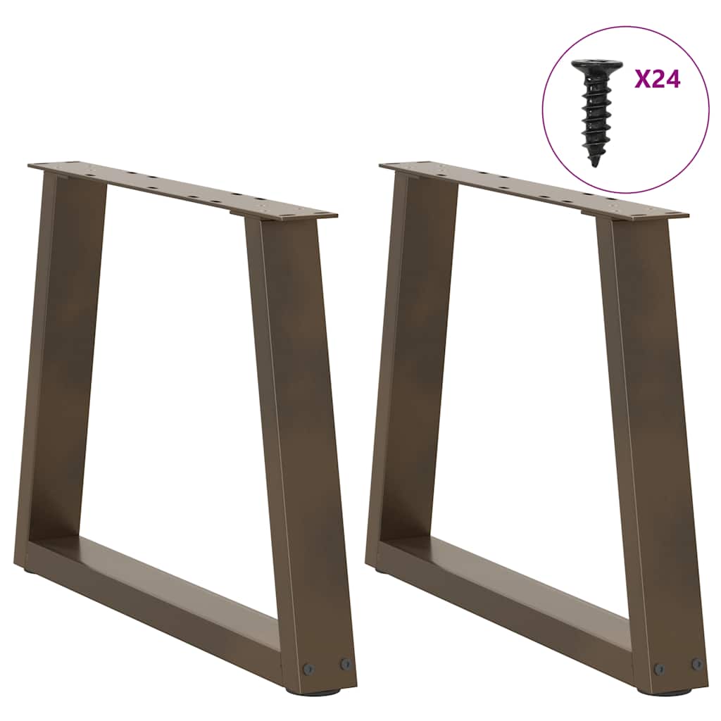 vidaXL Nogi do stolika kawowego w kształcie litery V 2 szt. Naturalna stal 70x(42-43,3) cm Stal