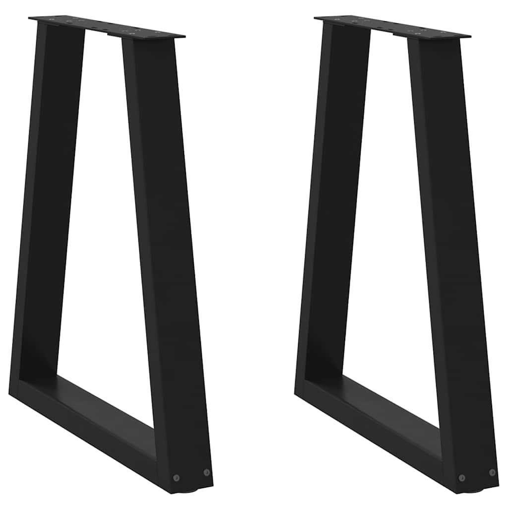 vidaXL Nogi do stołu jadalnego w kształcie litery V 2 szt. Czarne 50x(72-73,3) cm Stal