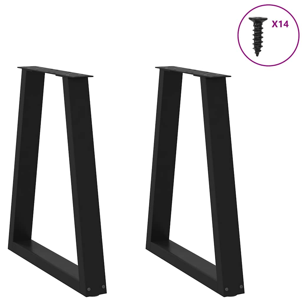 vidaXL Nogi do stołu jadalnego w kształcie litery V 2 szt. Czarne 50x(72-73,3) cm Stal