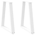 vidaXL Nogi do stołu jadalnego w kształcie litery V 2 szt. Białe 50x(72-73,3) cm Stal