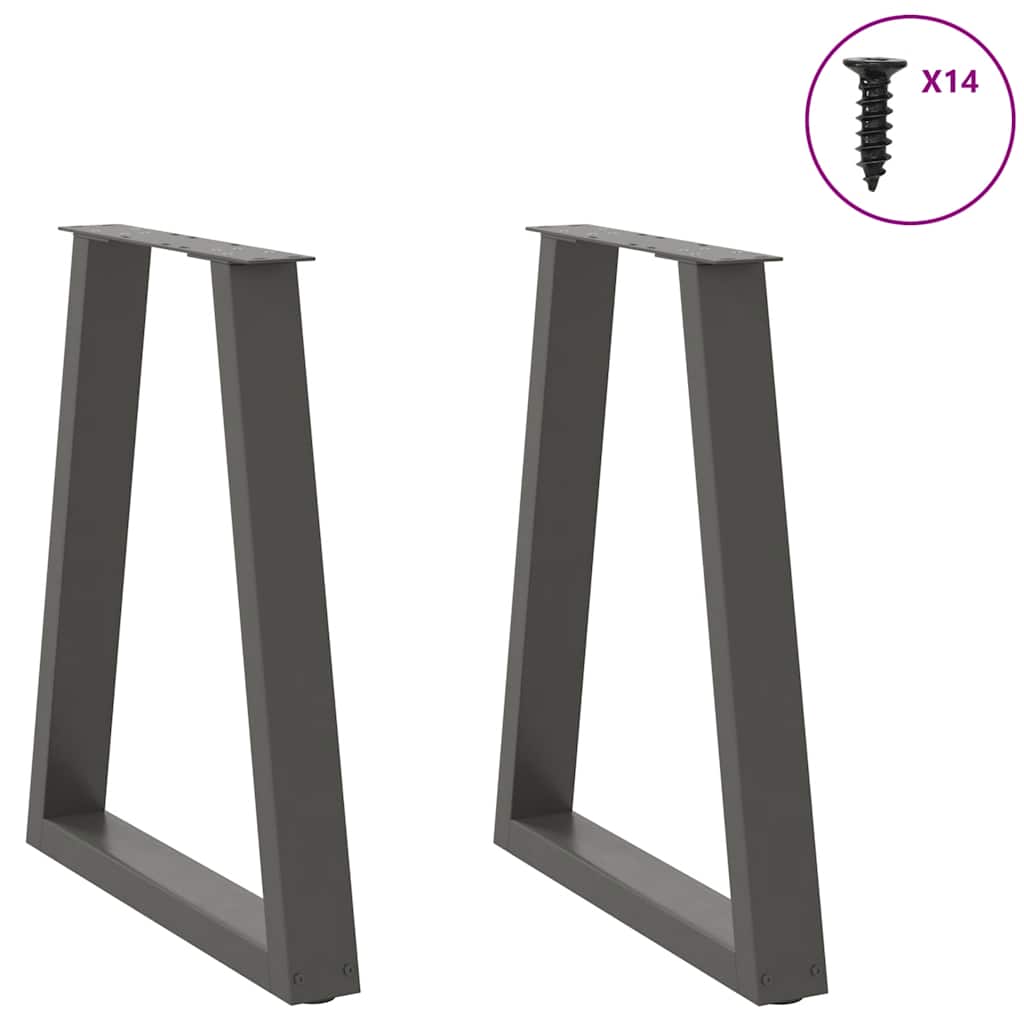 vidaXL Nogi do stołu jadalnego w kształcie litery V 2 szt. Antracyt 50x(72-73,3) cm Stal