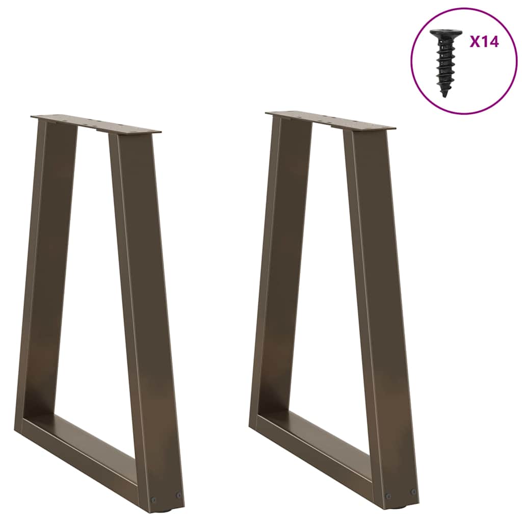 vidaXL Nogi do stołu jadalnego w kształcie litery V 2 szt. Naturalna stal 50x(72-73,3) cm Stal