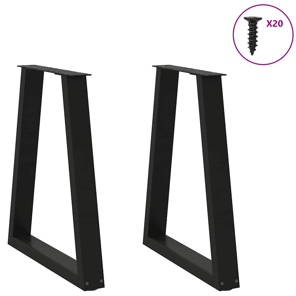 vidaXL Nogi do stołu jadalnego w kształcie litery V 2 szt. Czarne 60x(72-73,3) cm Stal