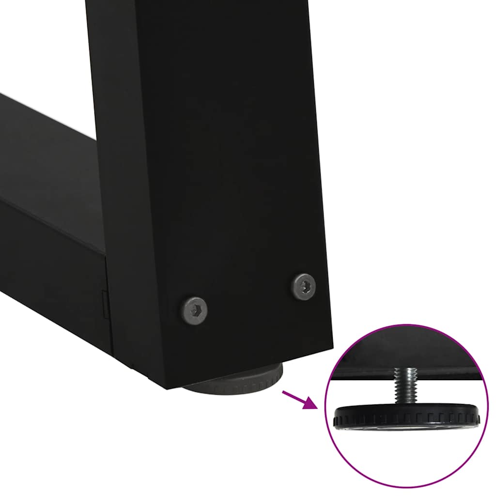 vidaXL Nogi do stołu jadalnego w kształcie litery V 2 szt. Czarne 60x(72-73,3) cm Stal