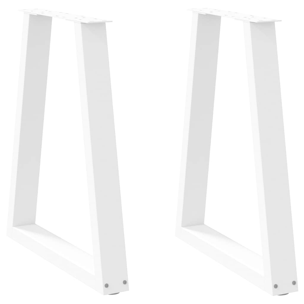 vidaXL Nogi do stołu jadalnego w kształcie litery V 2 szt. Białe 60x(72-73,3) cm Stal