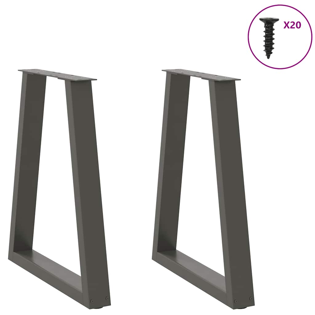 vidaXL Nogi do stołu jadalnego w kształcie litery V 2 szt. Antracyt 60x(72-73,3) cm Stal