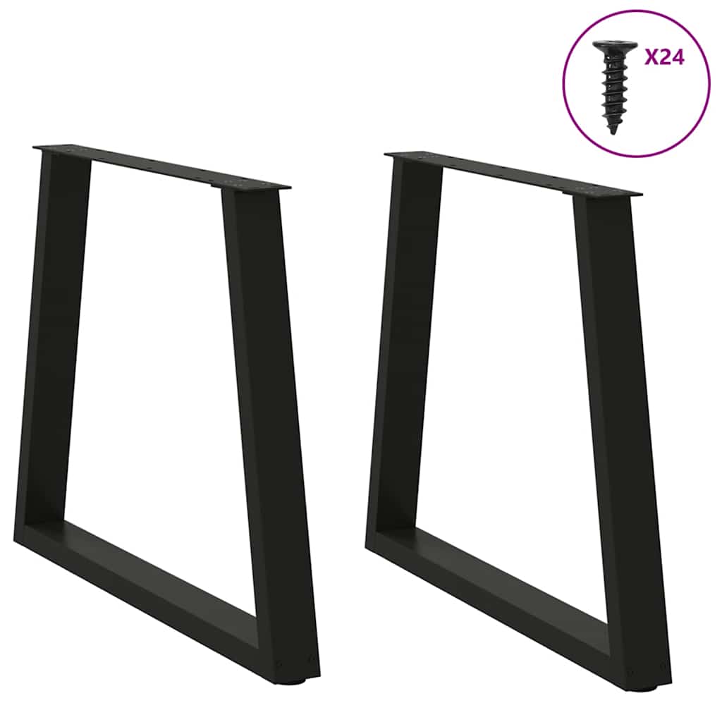 vidaXL Nogi do stołu jadalnego w kształcie litery V 2 szt. Czarne 70x(72-73,3) cm Stal