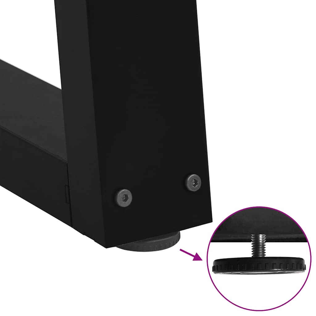 vidaXL Nogi do stołu jadalnego w kształcie litery V 2 szt. Czarne 70x(72-73,3) cm Stal