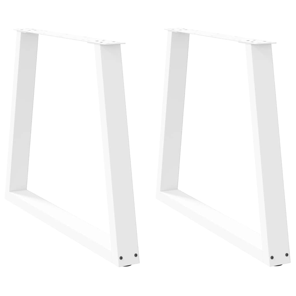 vidaXL Nogi do stołu jadalnego w kształcie litery V 2 szt. Białe 70x(72-73,3) cm Stal