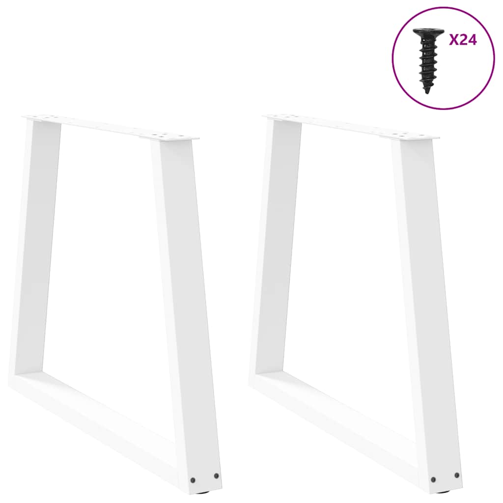 vidaXL Nogi do stołu jadalnego w kształcie litery V 2 szt. Białe 70x(72-73,3) cm Stal