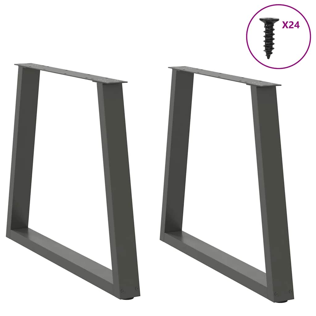 vidaXL Nogi do stołu jadalnego w kształcie litery V 2 szt. Antracyt 70x(72-73,3) cm Stal