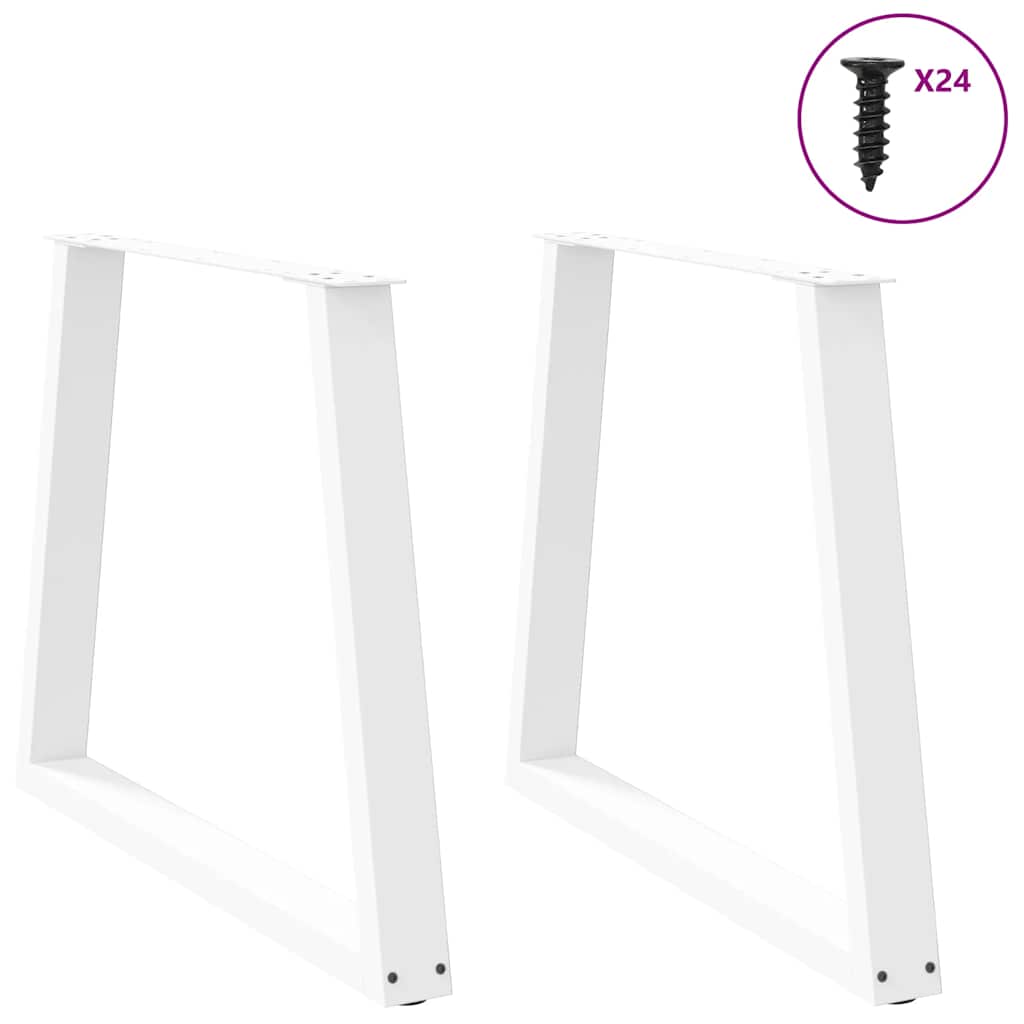 vidaXL Nogi do stołu jadalnego w kształcie litery V 2 szt. Białe 80x(72-73,3) cm Stal