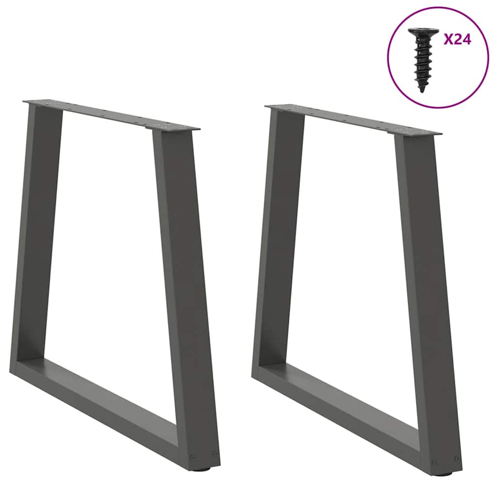 vidaXL Nogi do stołu jadalnego w kształcie litery V 2 szt. Antracyt 80x(72-73,3) cm Stal