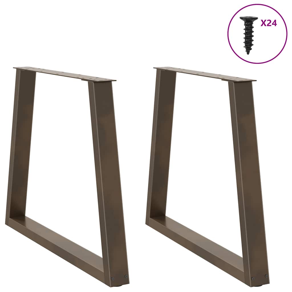 vidaXL Nogi do stołu jadalnego w kształcie litery V 2 szt. Naturalna stal 80x(72-73,3) cm Stal
