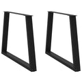 vidaXL Nogi do stołu jadalnego w kształcie litery V 2 szt. Czarne 90x(72-73,3) cm Stal