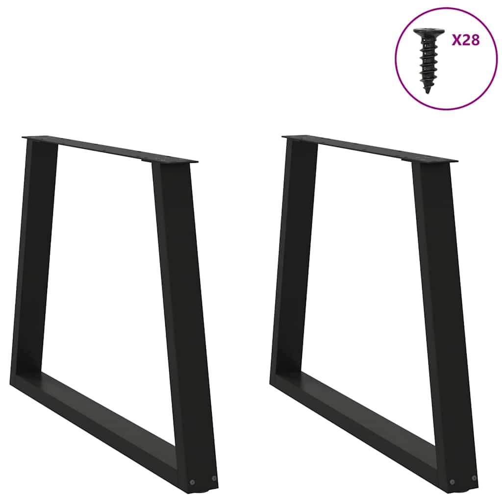 vidaXL Nogi do stołu jadalnego w kształcie litery V 2 szt. Czarne 90x(72-73,3) cm Stal