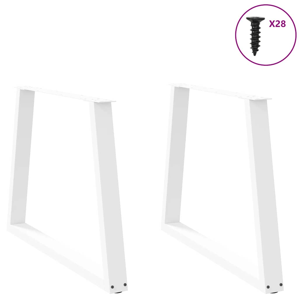 vidaXL Nogi do stołu jadalnego w kształcie litery V 2 szt. Białe 90x(72-73,3) cm Stal