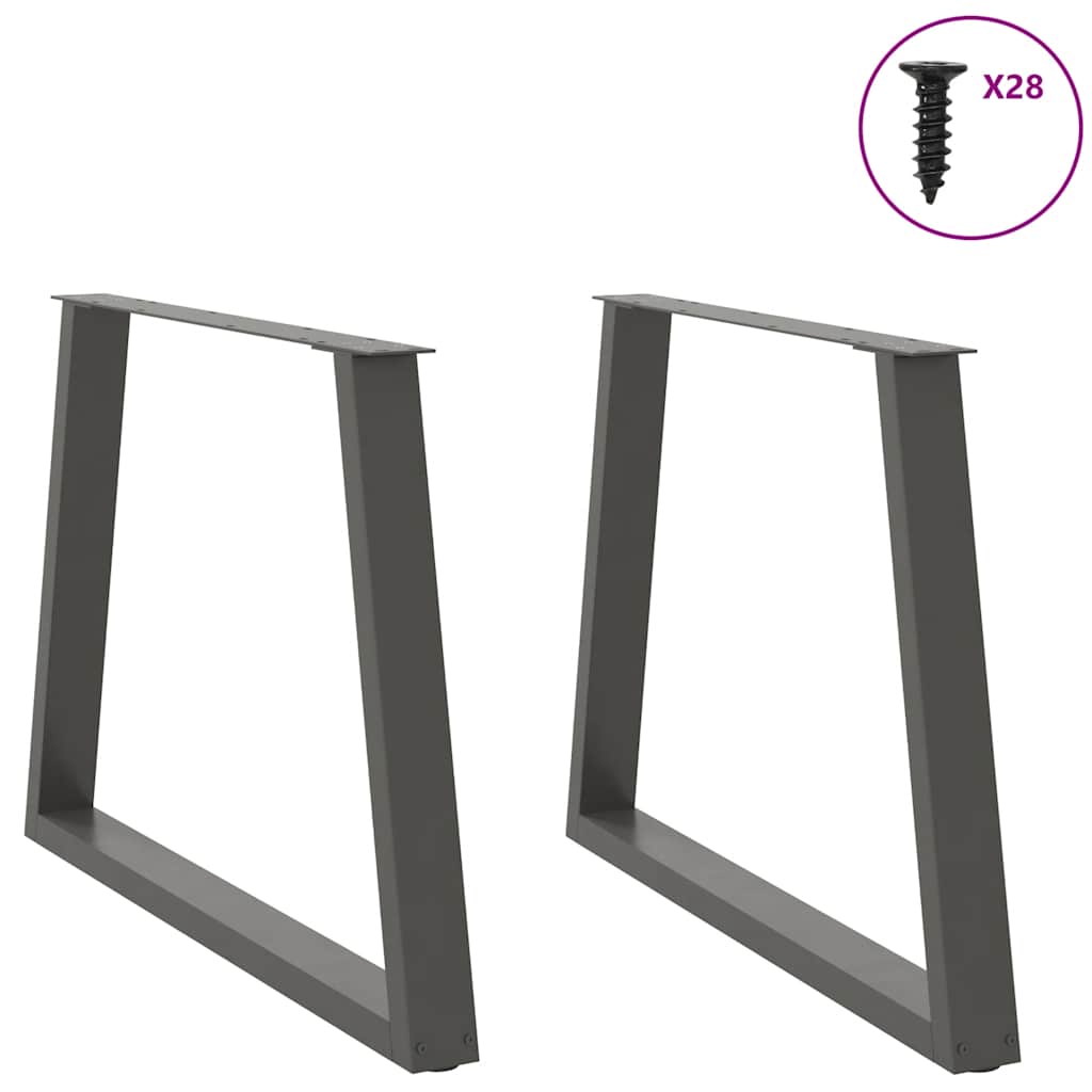 vidaXL Nogi do stołu jadalnego w kształcie litery V 2 szt. Antracyt 90x(72-73,3) cm Stal
