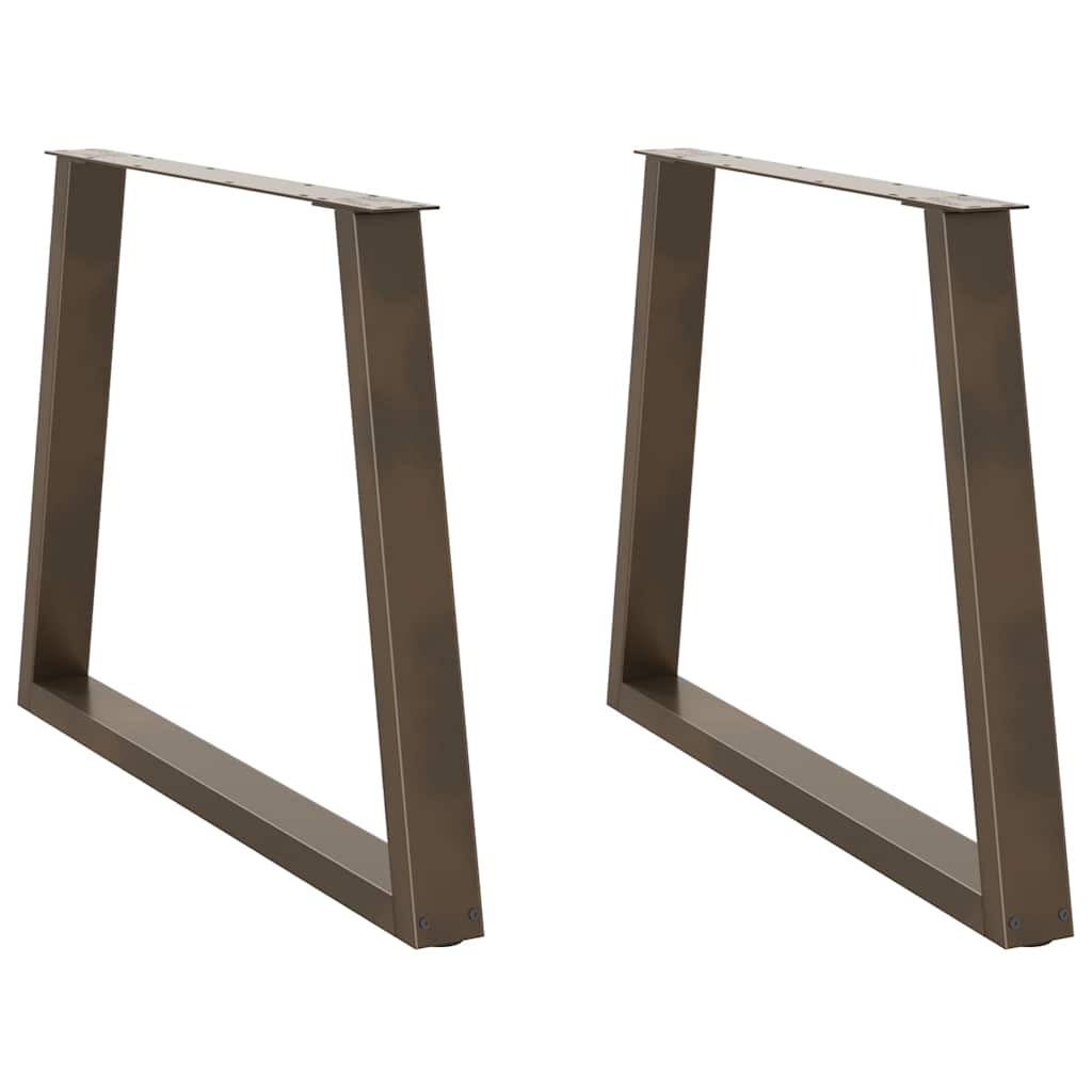 vidaXL Nogi do stołu jadalnego w kształcie litery V 2 szt. Naturalna stal 90x(72-73,3) cm Stal