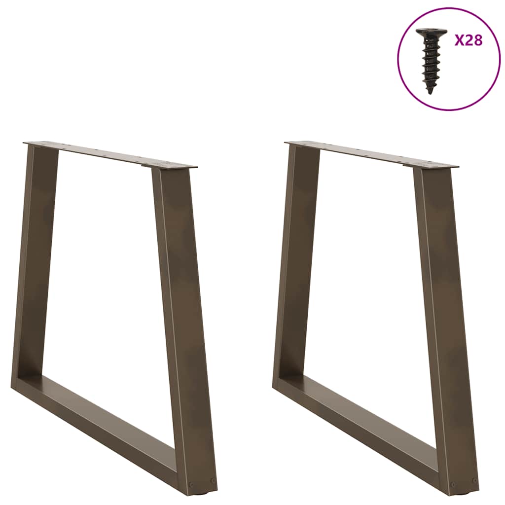 vidaXL Nogi do stołu jadalnego w kształcie litery V 2 szt. Naturalna stal 90x(72-73,3) cm Stal