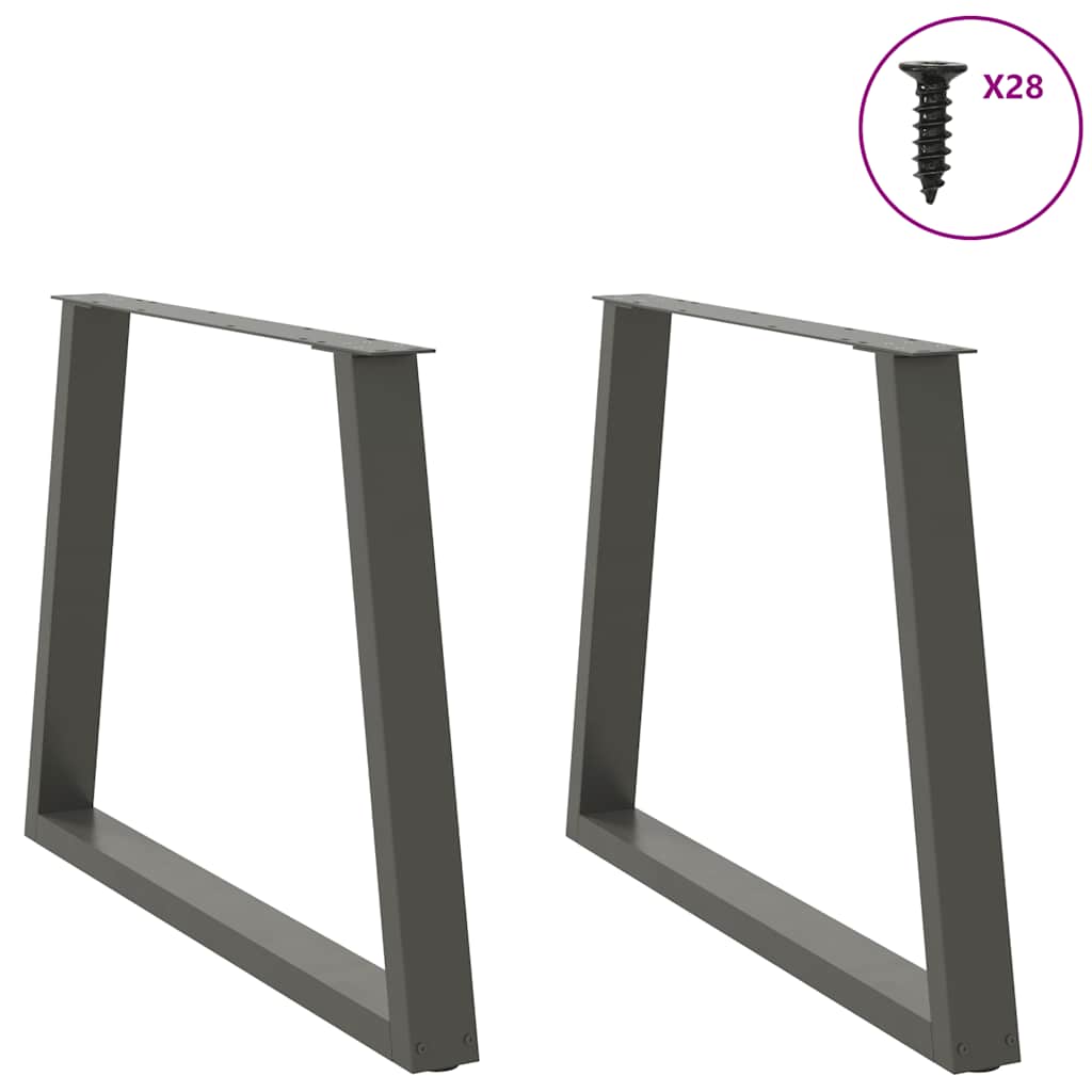 vidaXL Nogi do stołu jadalnego w kształcie litery V 2 szt. Antracyt 100x(72-73,3) cm Stal