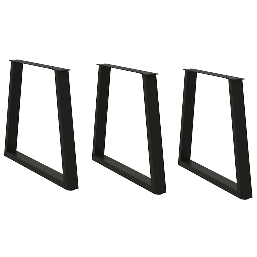 vidaXL Nogi do stołu jadalnego w kształcie litery V 3 szt. Czarne 70x(72-73,3) cm Stalowe