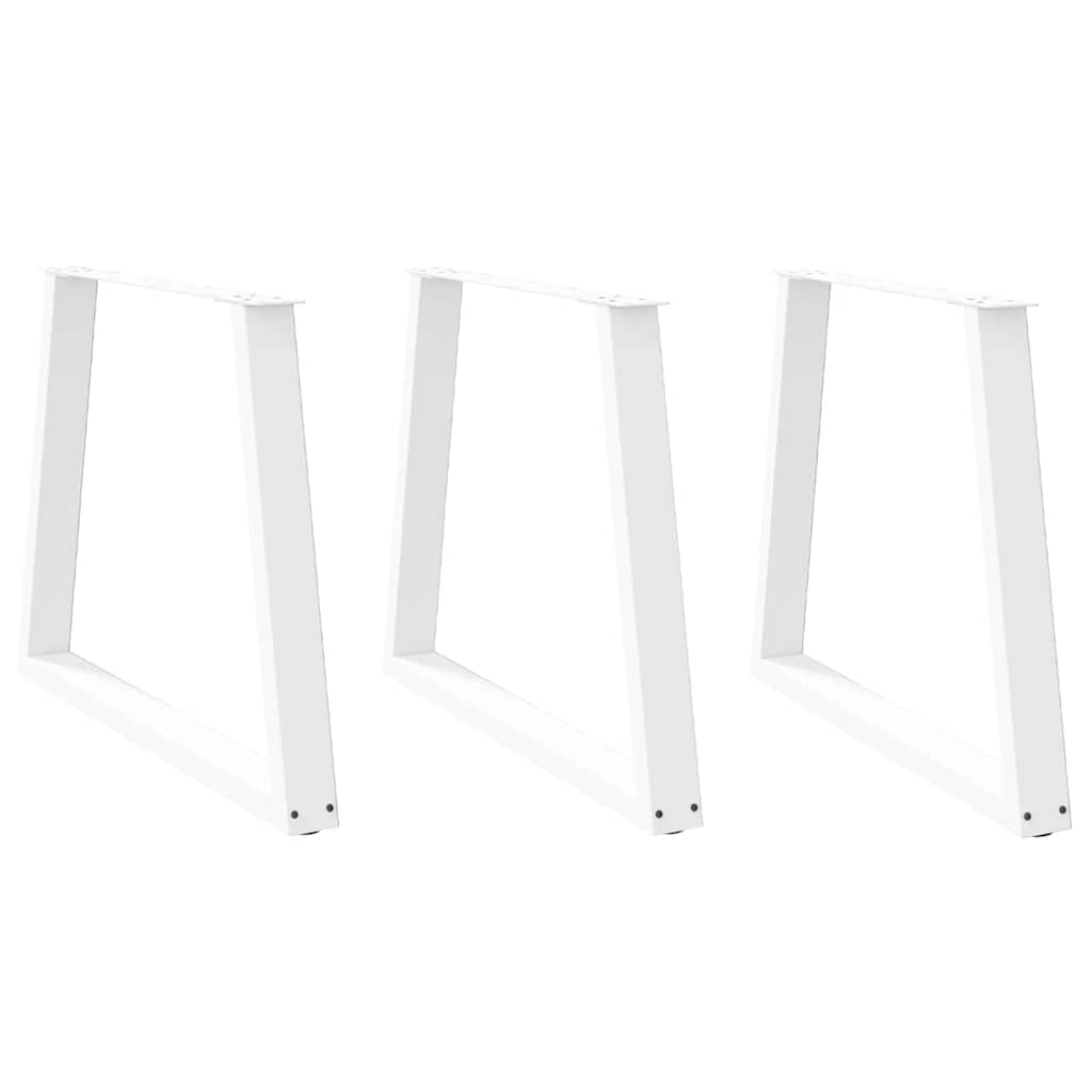 vidaXL Nogi do stołu jadalnego w kształcie litery V 3 szt. Białe 70x(72-73,3) cm Stal