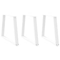 vidaXL Nogi do stołu jadalnego w kształcie litery V 3 szt. Białe 70x(72-73,3) cm Stal