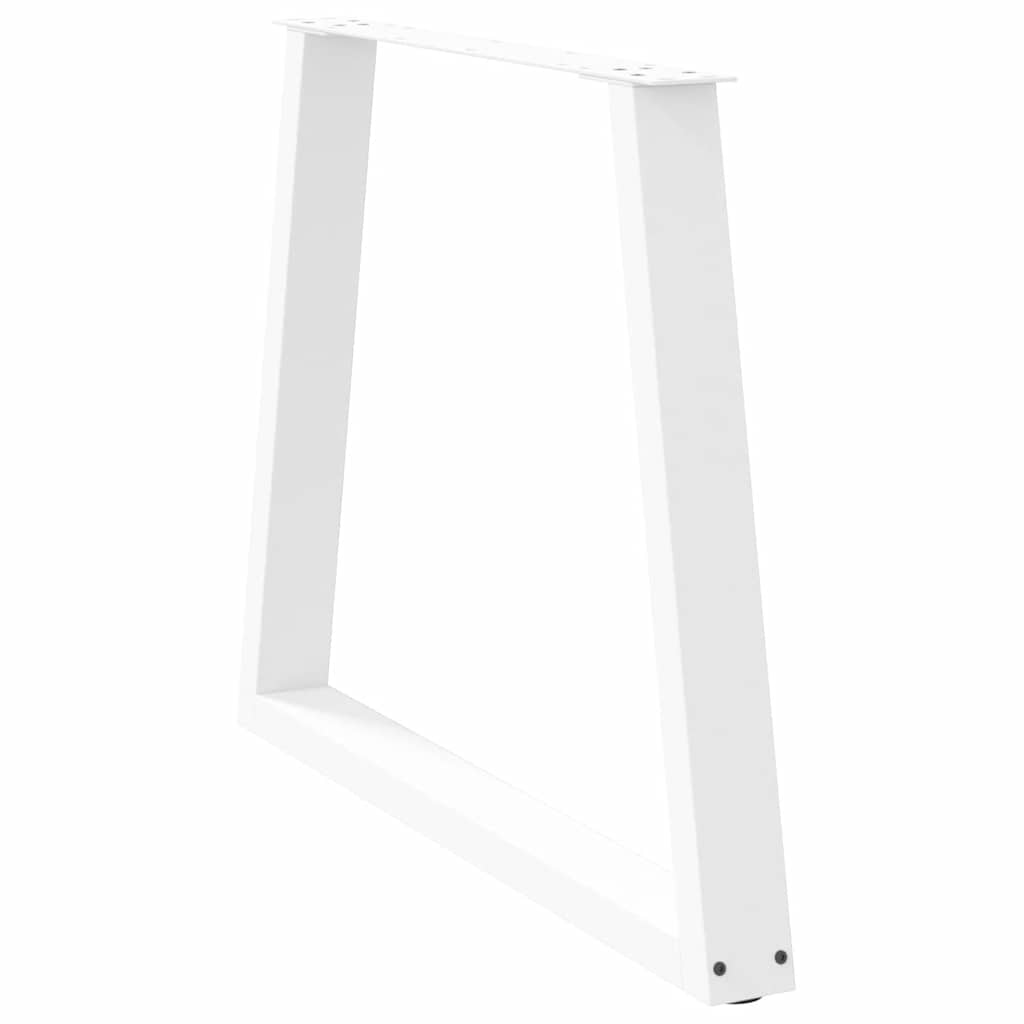 vidaXL Nogi do stołu jadalnego w kształcie litery V 3 szt. Białe 70x(72-73,3) cm Stal