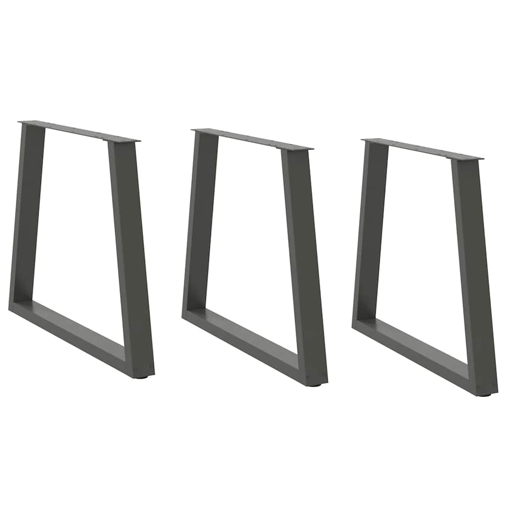vidaXL Nogi do stołu jadalnego w kształcie litery V 3 szt. Antracyt 70x(72-73,3) cm Stal