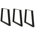vidaXL Nogi do stołu jadalnego w kształcie litery V 3 szt. Czarne 80x(72-73,3) cm Stalowe