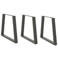 vidaXL Nogi do stołu jadalnego w kształcie litery V 3 szt. Antracyt 80x(72-73,3) cm Stal