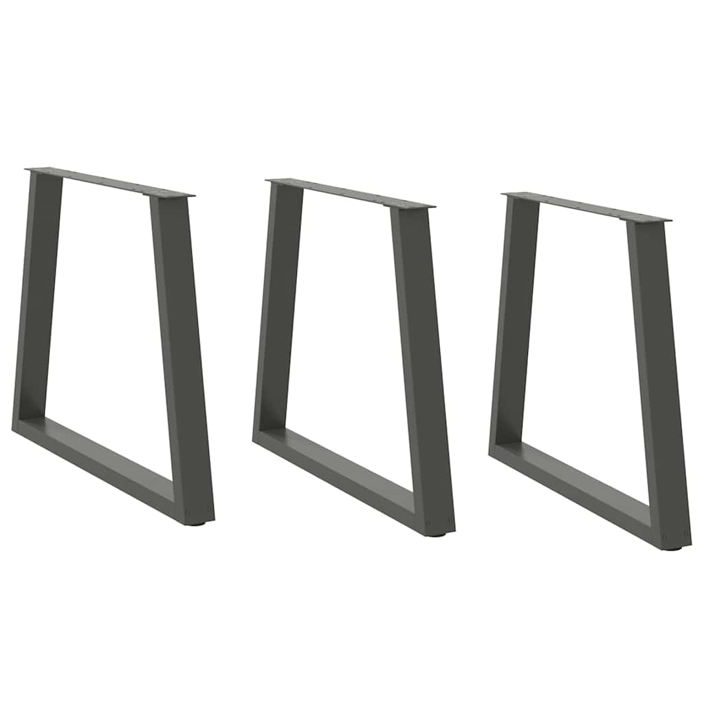 vidaXL Nogi do stołu jadalnego w kształcie litery V 3 szt. Antracyt 80x(72-73,3) cm Stal