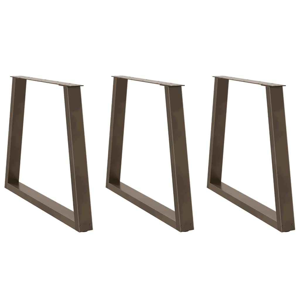 vidaXL Nogi do stołu jadalnego w kształcie litery V 3 szt. Naturalna stal 80x(72-73,3) cm Stal