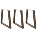 vidaXL Nogi do stołu jadalnego w kształcie litery V 3 szt. Naturalna stal 80x(72-73,3) cm Stal