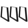 vidaXL Nogi do stołu jadalnego w kształcie litery V 3 szt. Czarne 90x(72-73,3) cm Stal